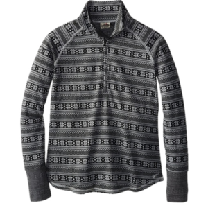 Kavu Desolate Zip Long Sleeve Pullover Top size Medium Black/ Gray EUC